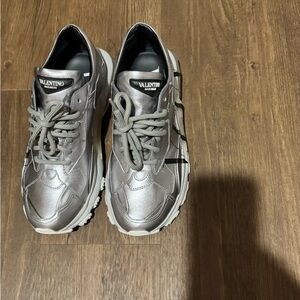 Valentino Garavani Silver Athletic Shoes